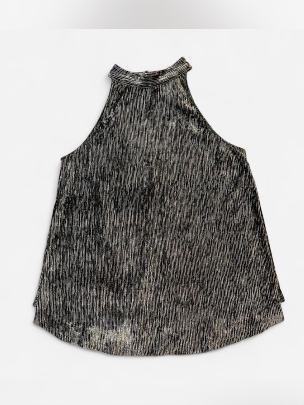 THML Ribbed Mock Neck Tank Top in Charcoal